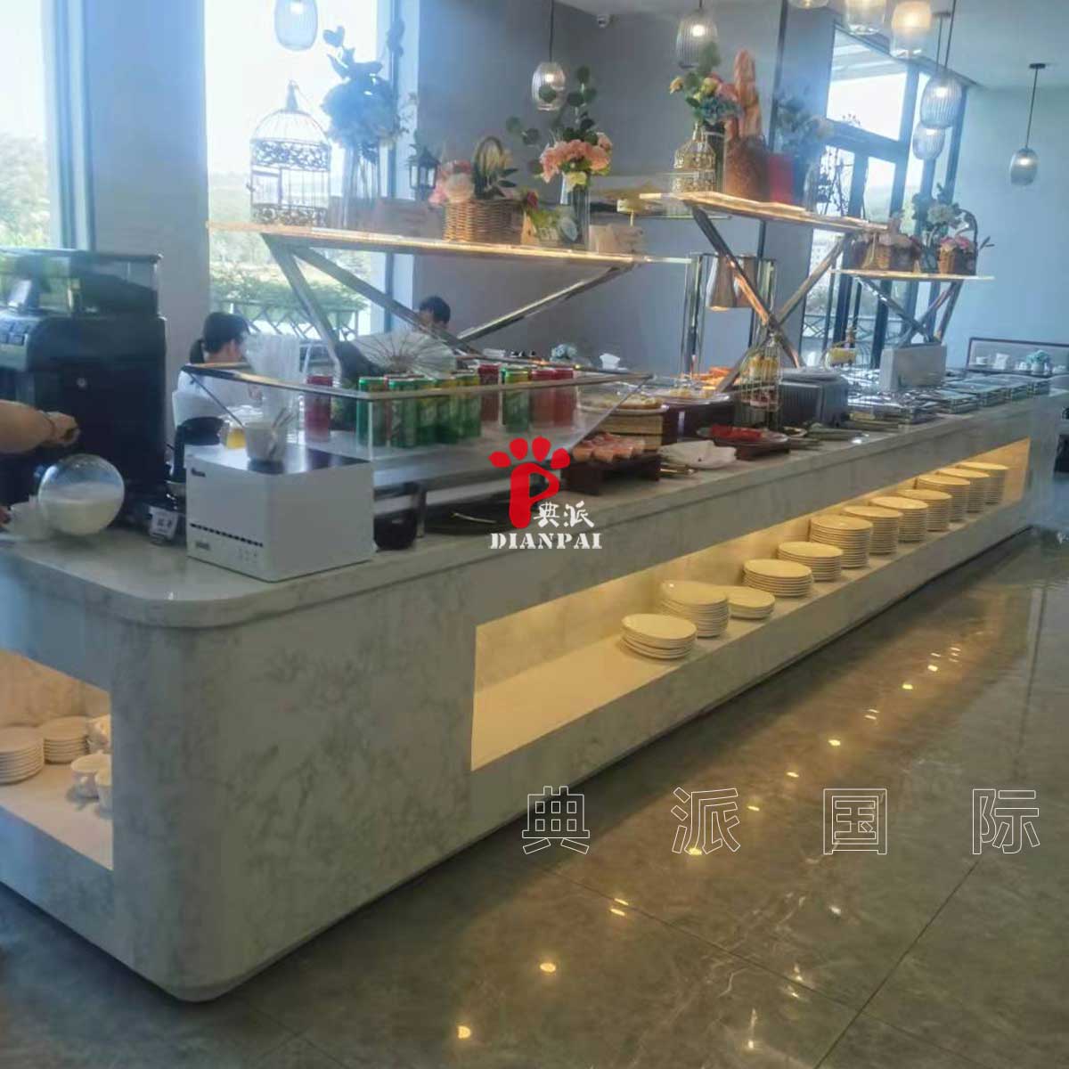 广东温泉宾馆餐厅自助餐台定制项目