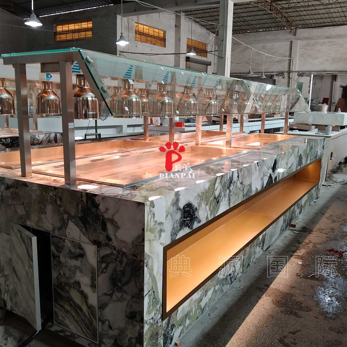 为美国老客户容先生餐厅定制的布菲台