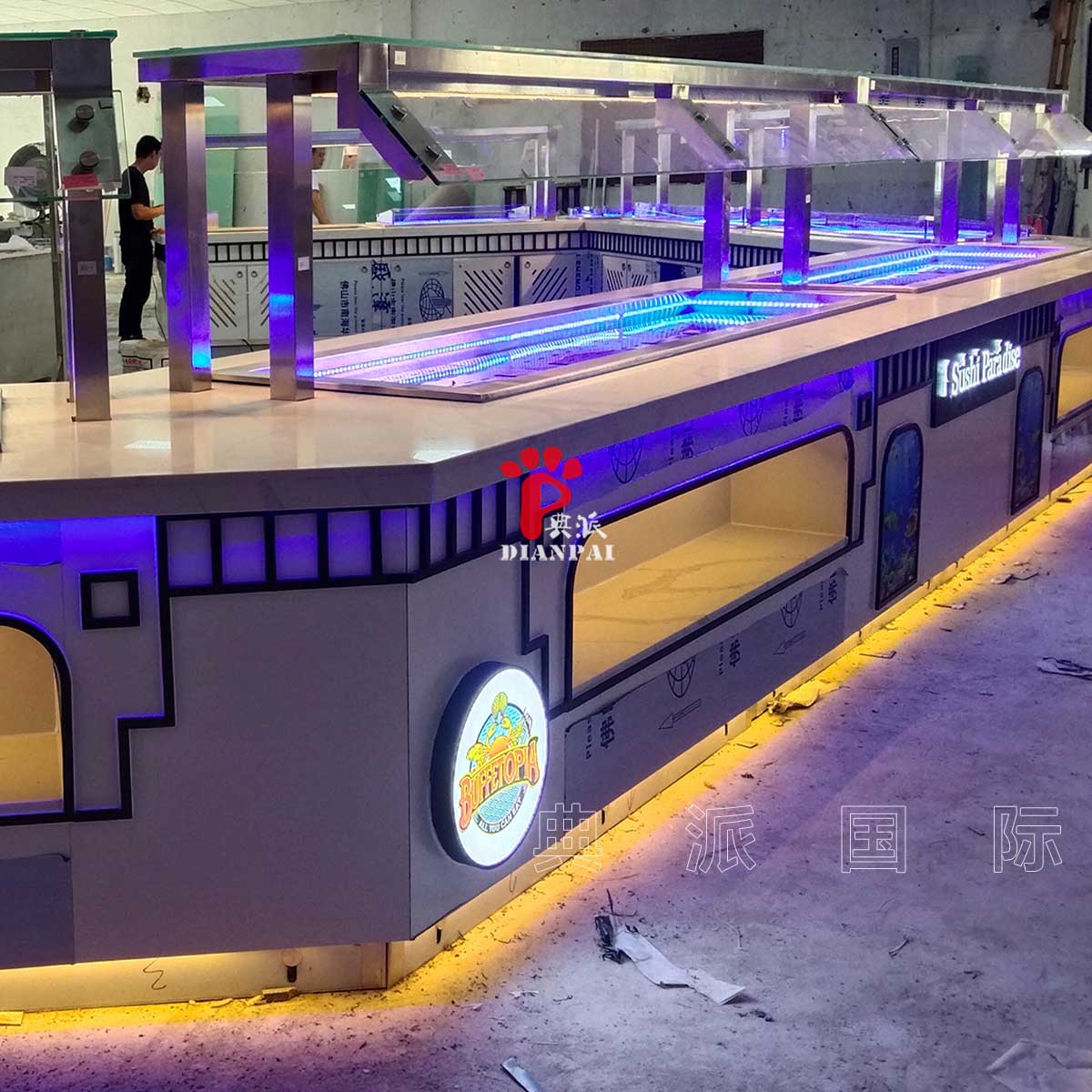 美国餐厅火锅寿司海鲜自助餐台布菲台厂家