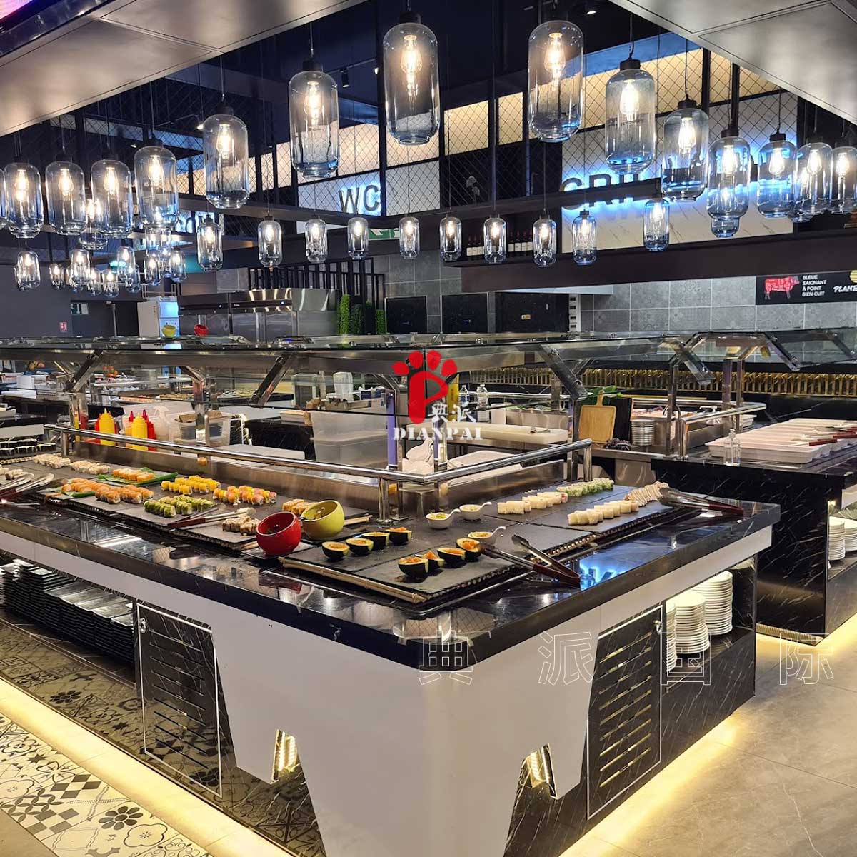 现代工业风布菲自助餐台定制案例展示——自助餐台布菲台定制就选典派国际