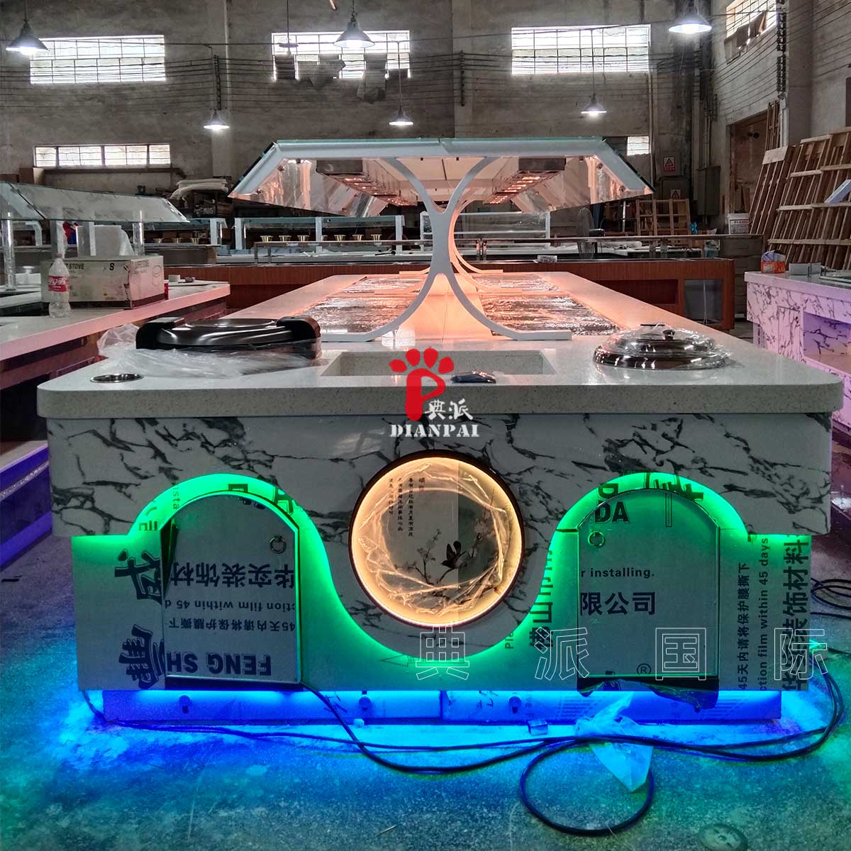 美国火锅餐厅布菲台定制