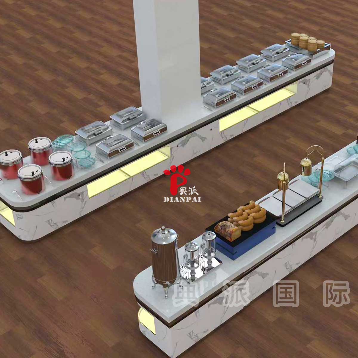典派国际套柱式自助餐台设计定制案例