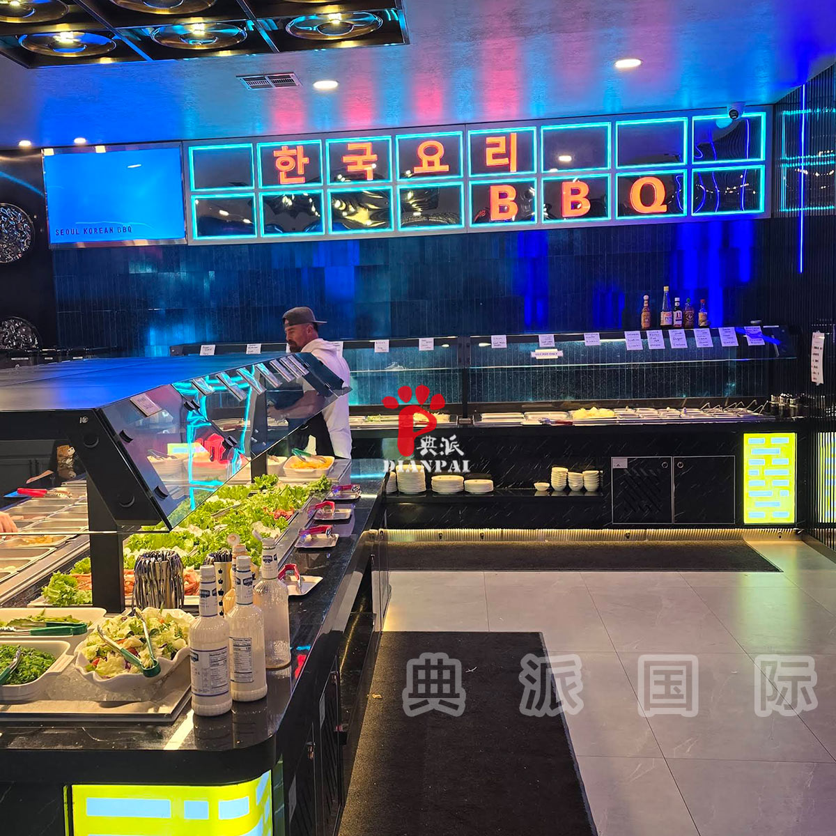 美国犹他州火锅餐厅自助餐台