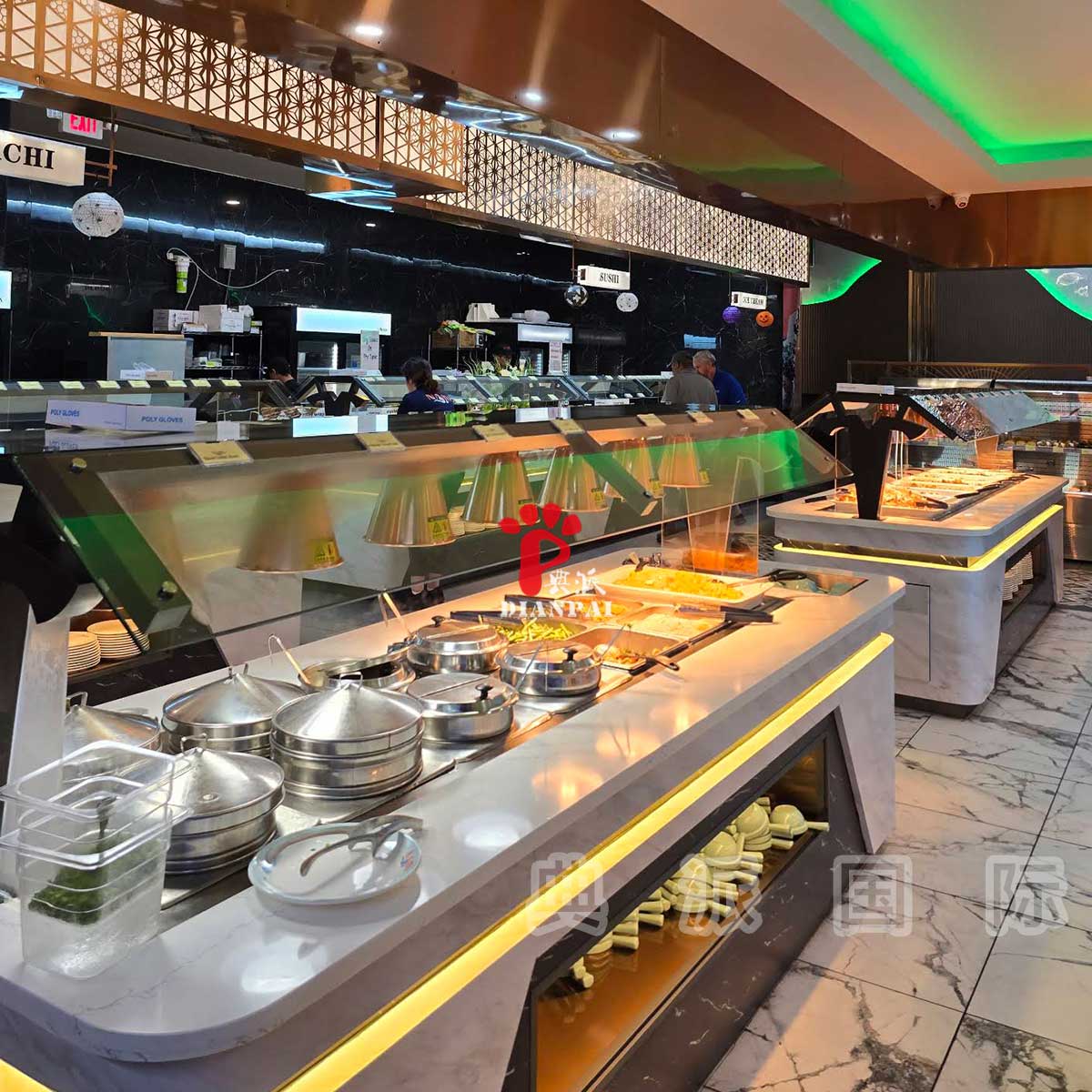 适合美国餐厅的模块化自助餐台布菲台